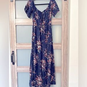 Navy floral Maxi Dress